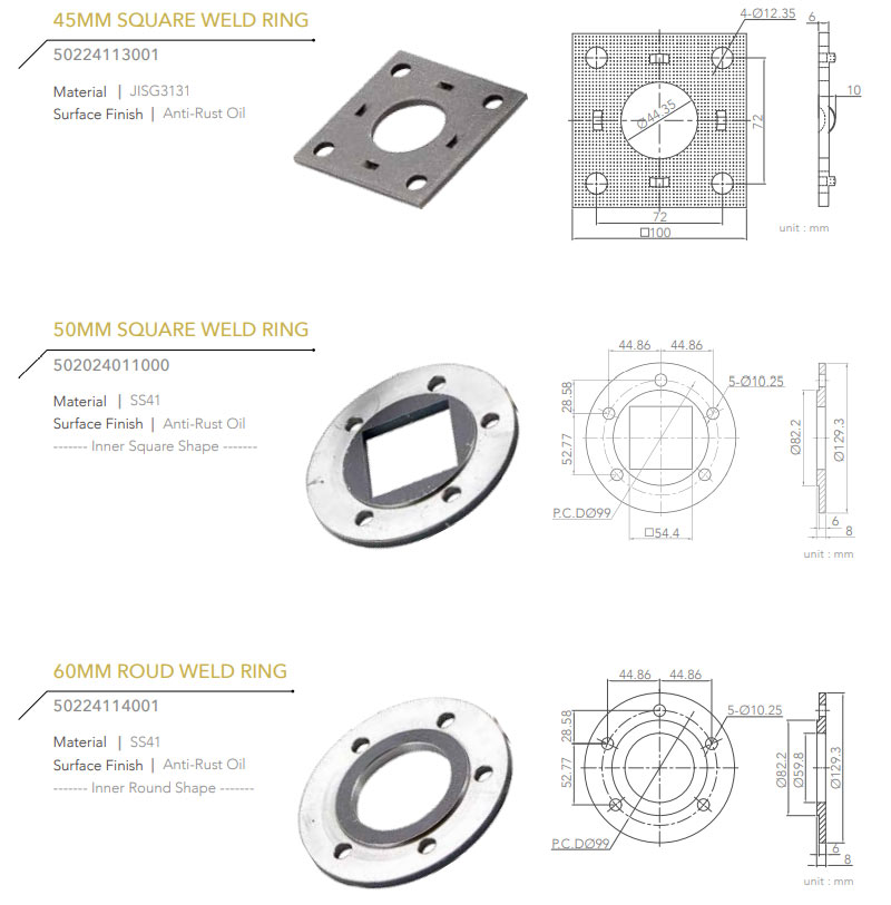 Electric Backing Plate Weld Ring
